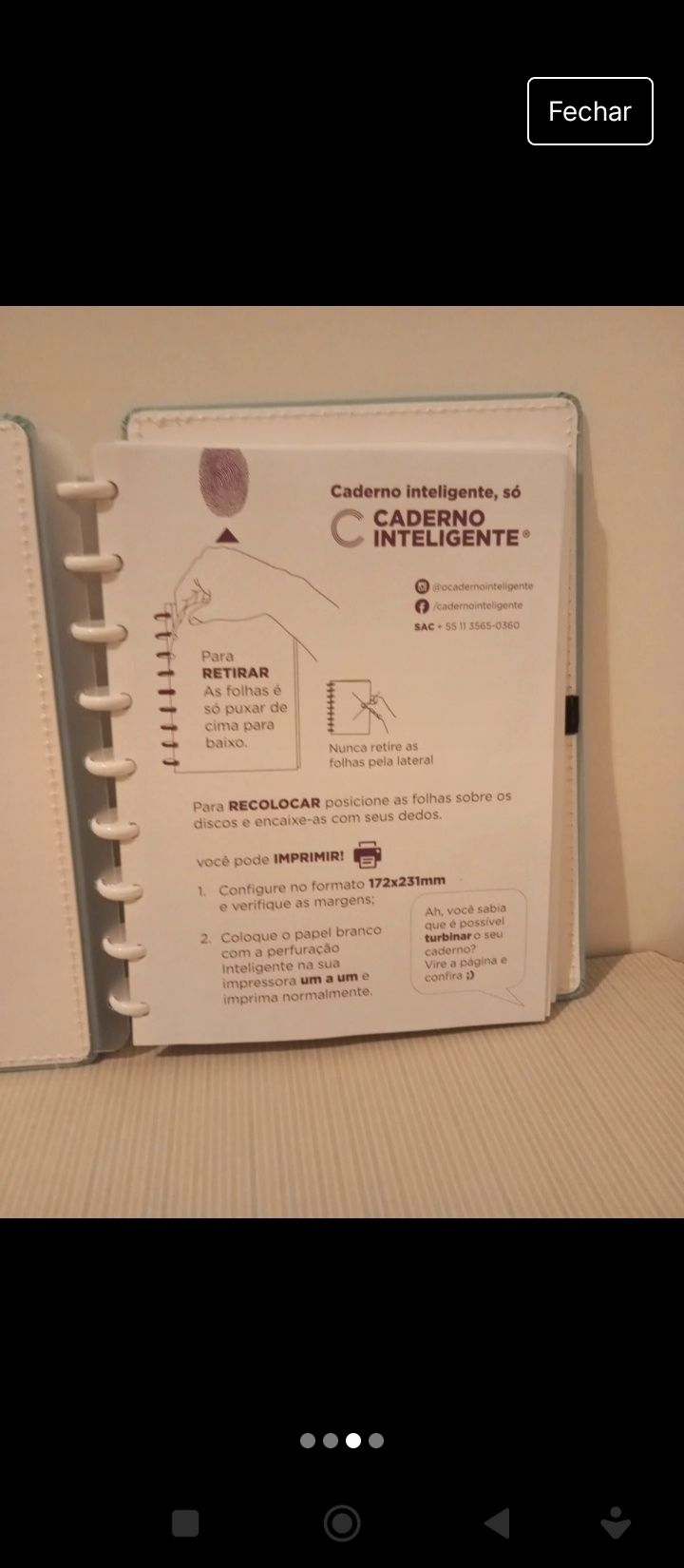 Caderno inteligente médio nunca utilizado