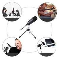 Leshp Przenośny Mikrofon dynamiczny karaoke PC Plug&Play ze statywem