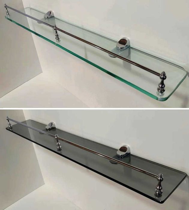 Нова скляна полиця. Металеви (регульовані) кріплення – у комплекті.