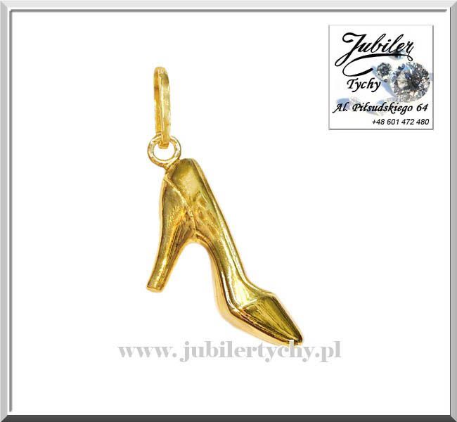 Złoty but na szpilce bucik szpilka złote buty szpilki złoto 585