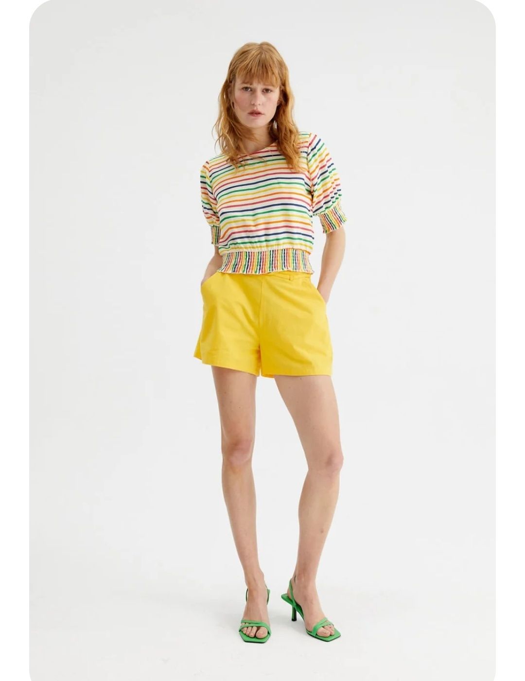 Женская футболка топ Compania Fantastica в разноцветную полоску, L-XL