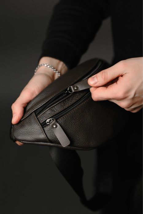 Шкіряна чоловіча сумка бананка|кожаная мужская сумка бананка барсетка