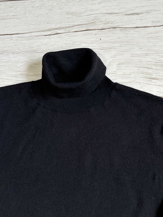 STRELLSON męski wełniany sweter golf czarny 100% virgin wool merino M