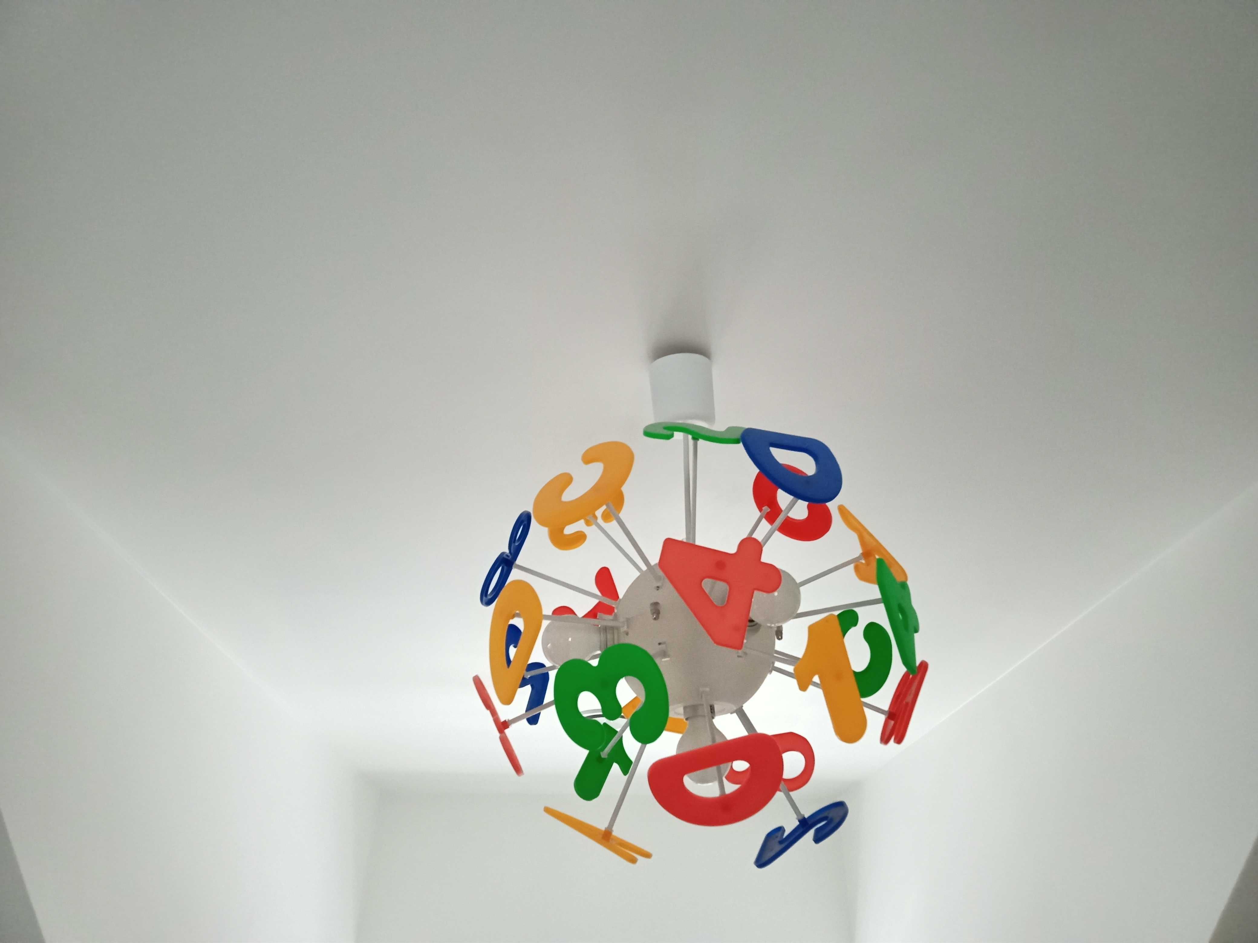 Lampa wisząca sufitowa literki cyferki 4x E14 LED i tradycje