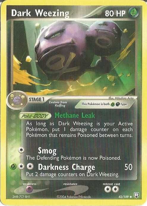 Karta POKEMON Dark Weezing (TRR 42) Stan GOOD EX Team Rocket Returns