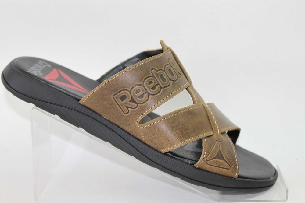 Reebok — кожаные сабо шлёпанцы шлепки ляпанці шльопанки (R-33черные)