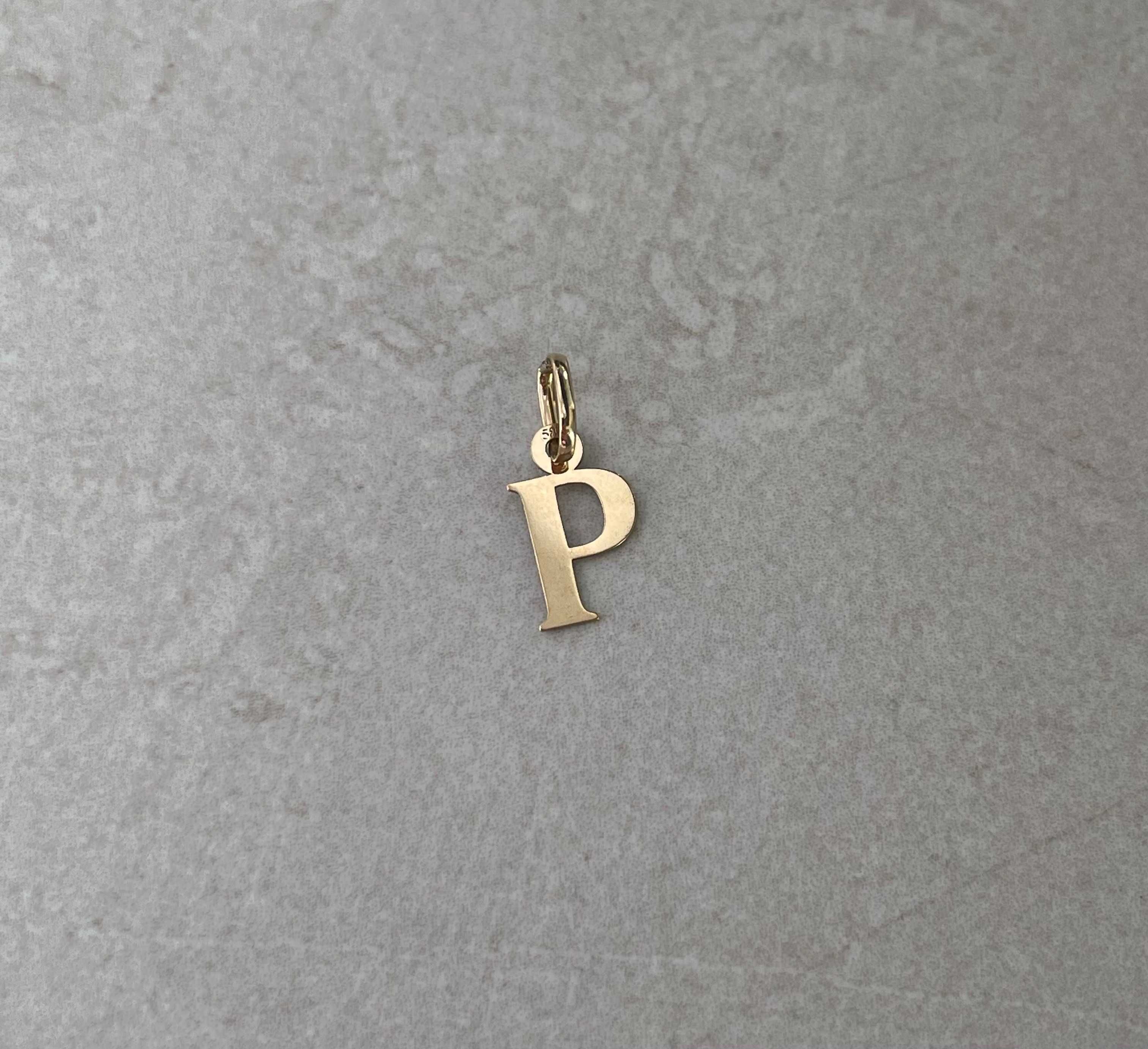 złota zawieszka literka P pr.585 Patia-biżuteria.pl