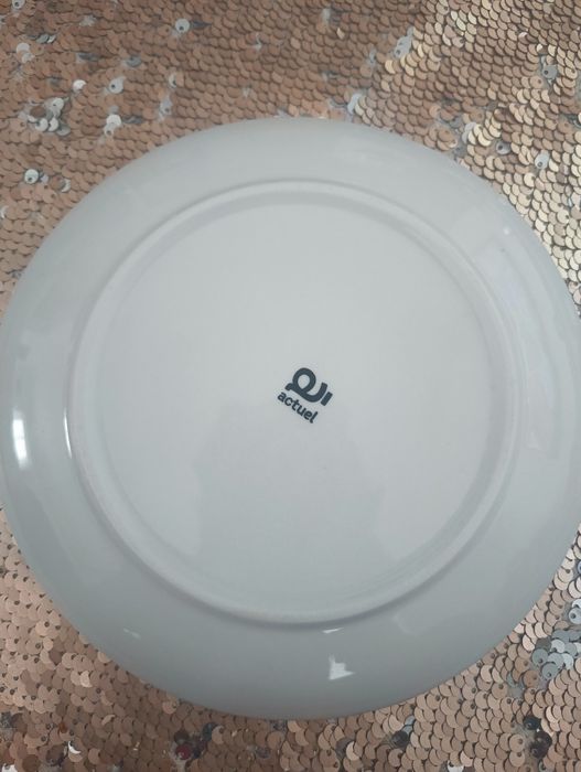 Talerze deserowe actuel szaro-białe 19 cm 6 szt