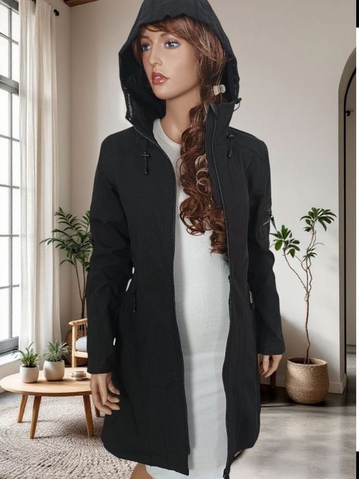 Czarny płaszcz softshell przeciwdeszczowy xs Isle Jacobsen outdoor tre