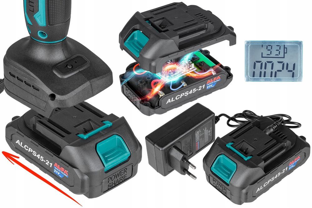 Sekator Akumulatorowy Nożyce Elektryczne Ogrodowe Wyświetlacz 2 Akum