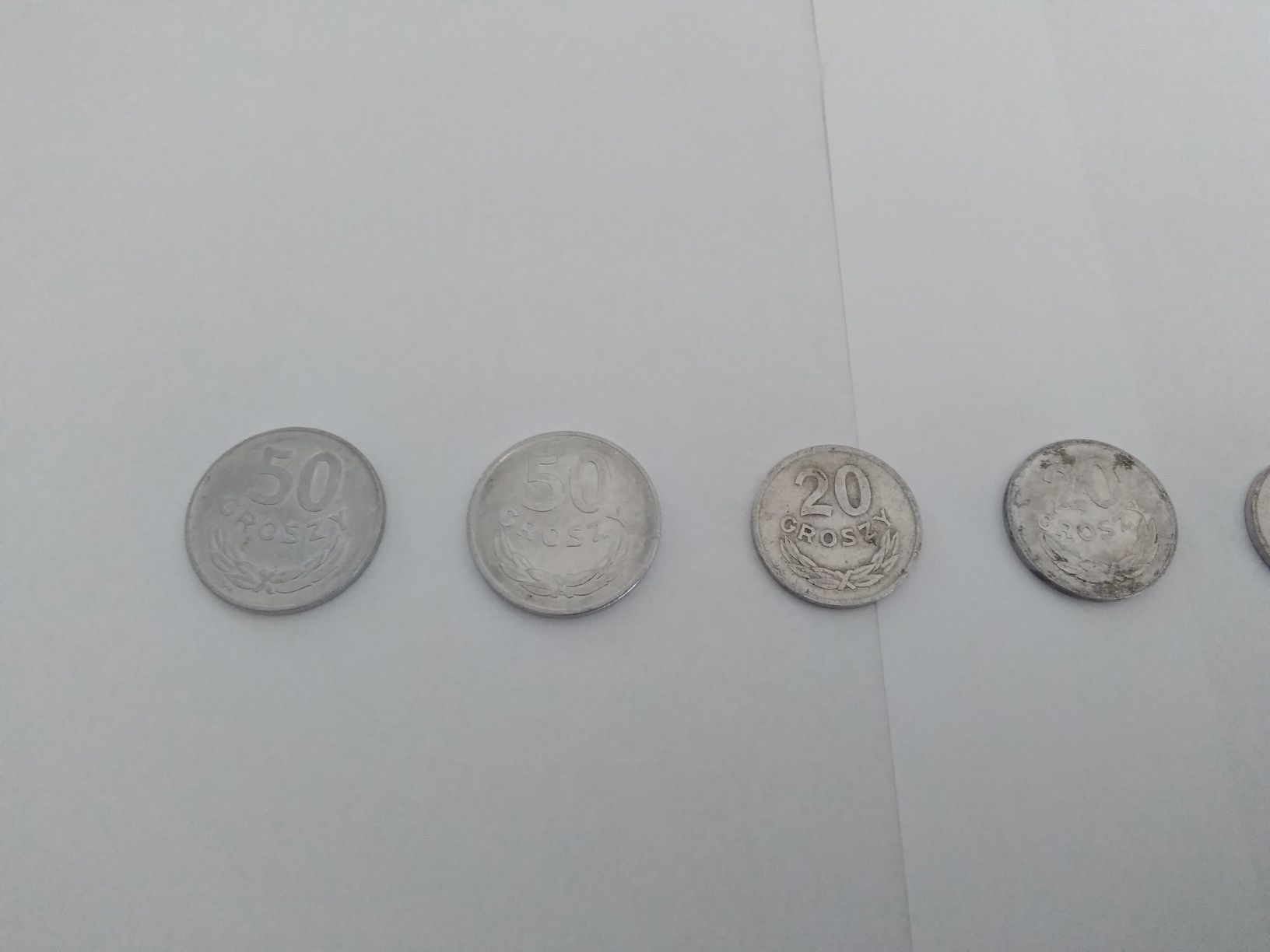 Stare monety z PRL-u 50gr 1976  20gr 1973 bez znaków mennicy polskiej