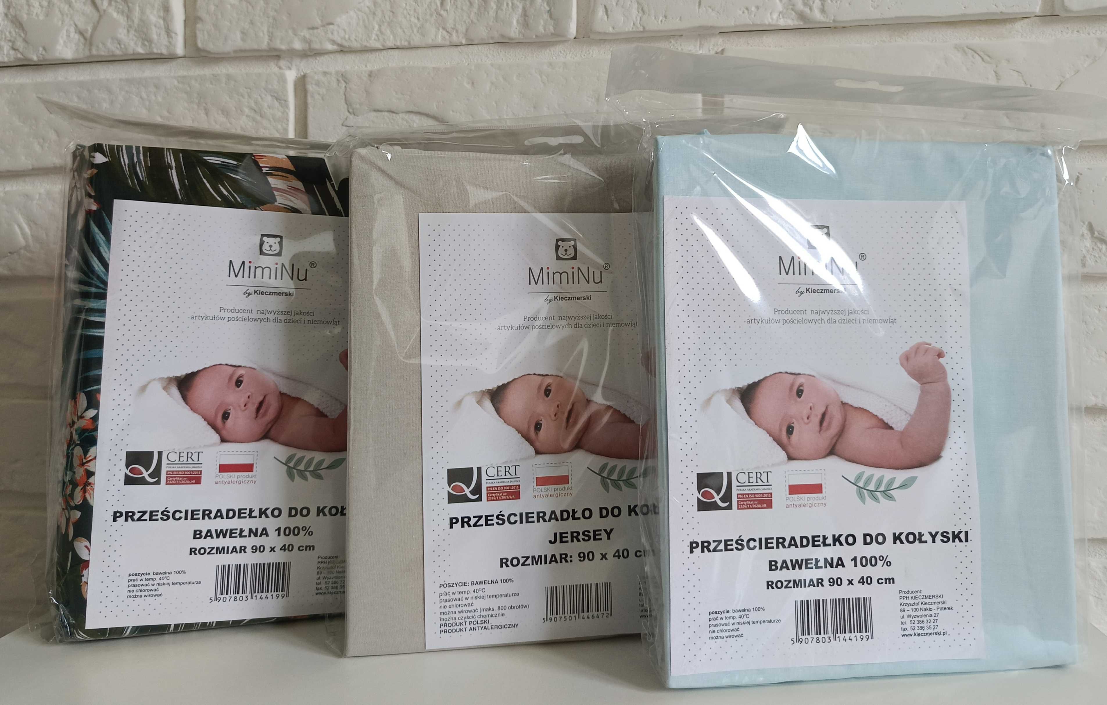 Prześcieradła do kołyski łóżeczka dostawnego 90x40 MIX WZORÓW