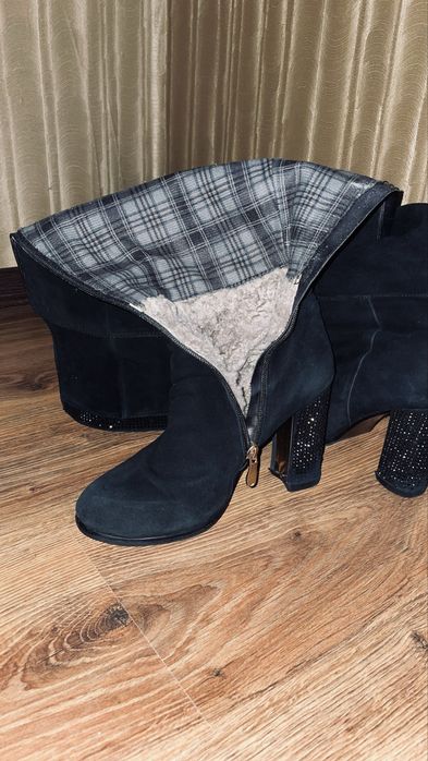 Сапоги замшеві натуральні Mea Balan чорні