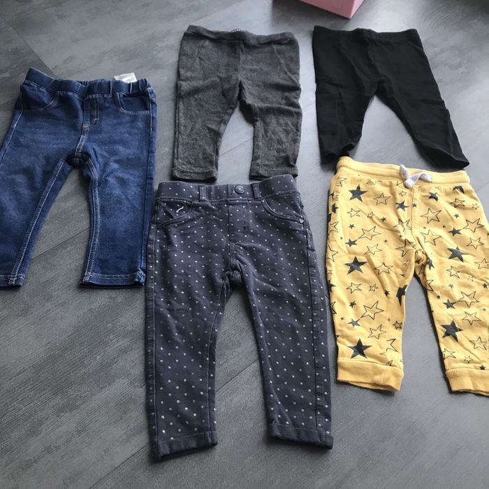 3 pary spodni i 2 pary getrów rozmiar 80