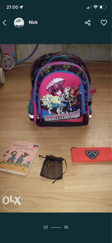 Plecak tornister MONSTER HIGH + gratisy