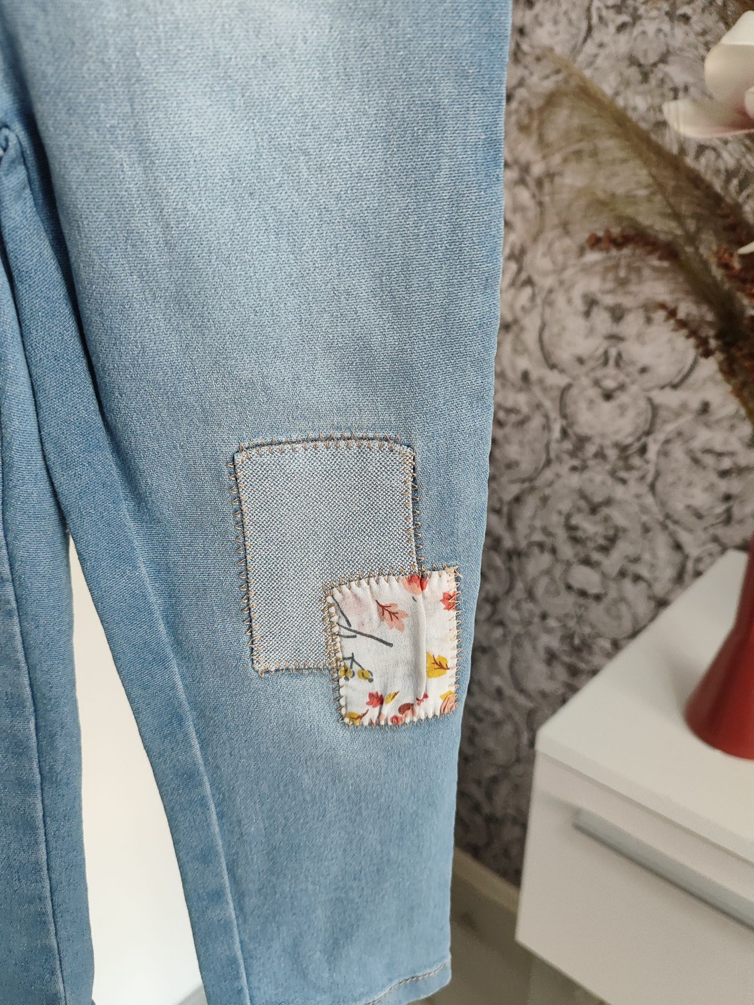 Ogrodniczki jeansowe dżinsowe kombinezon serduszka spodnie z szelkami