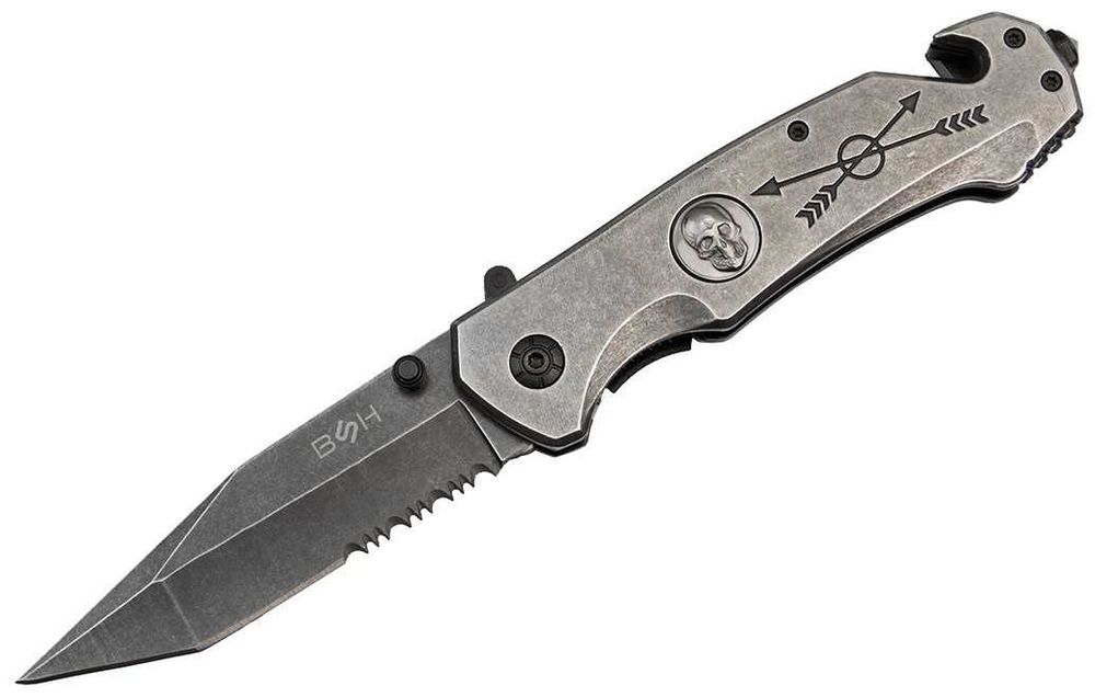 Nóż ratowniczy sprężynowy składany taktyczny BSH N-363C punisher
