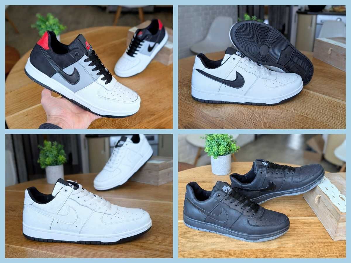 NIKE Force 1 Натуральна шкіра чоловічі кросівки прошиті міцні і комфор