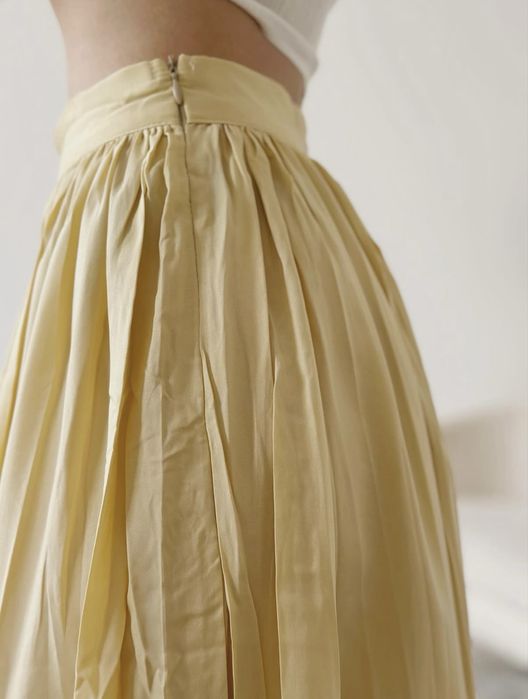Лимонна максі спідниця-пліссе s