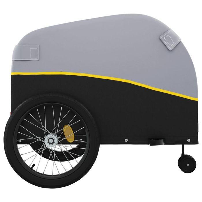 vidaXL Przyczepka rowerowa, czarno-żółta, 45 kg, żelazo