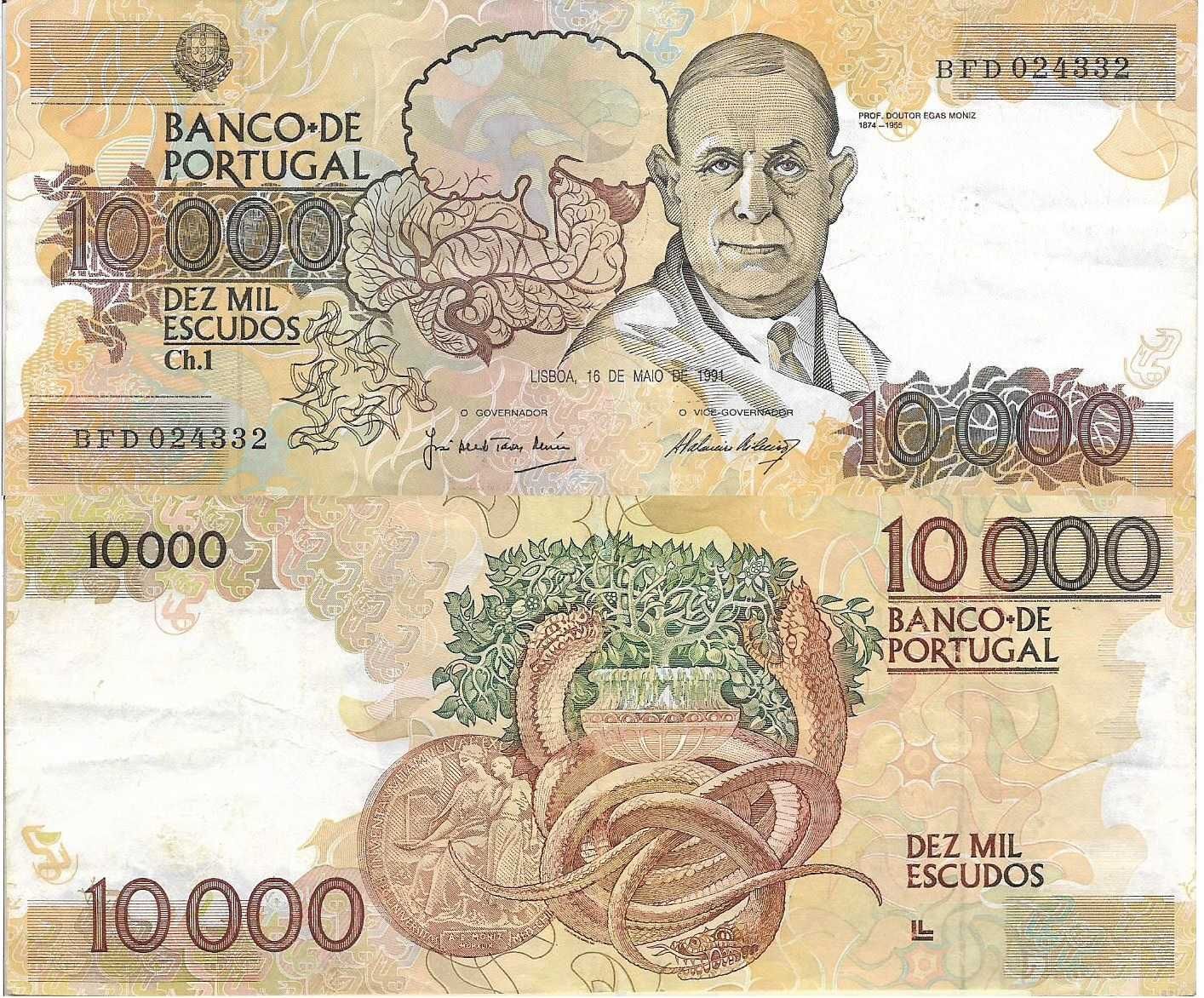 Portugal - - - 10.000$00 - Egas Moniz - - - - - Notas