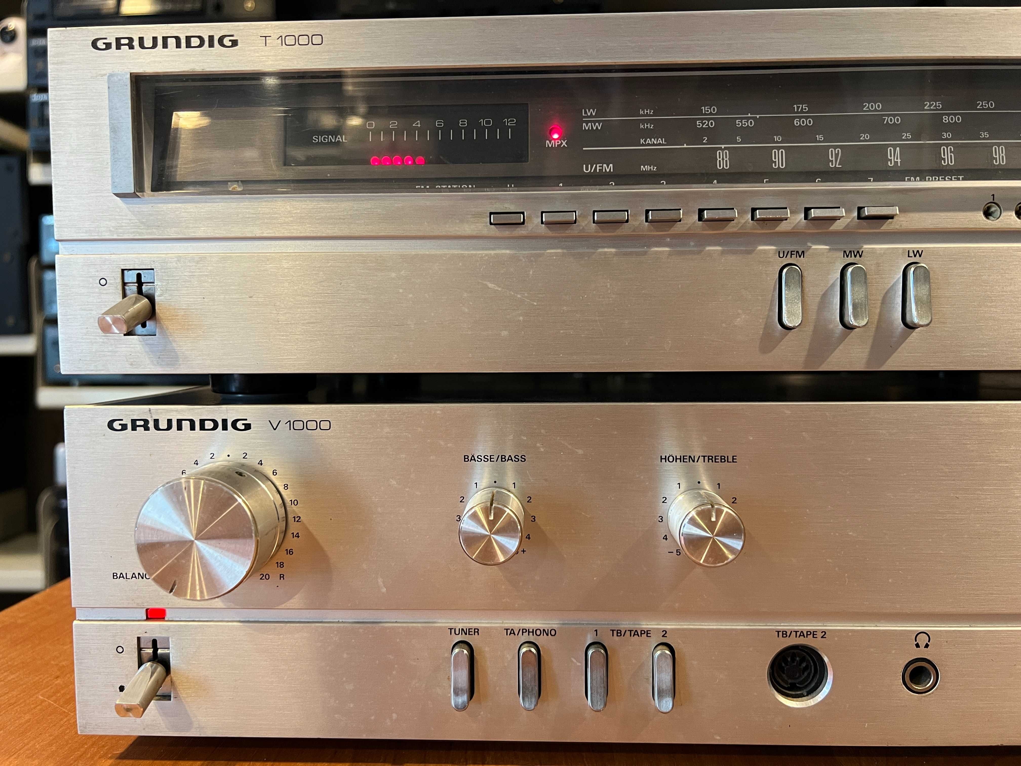 Wzmacniacz + Tuner Grundig V1000, T1000, Vintage, Audio Room