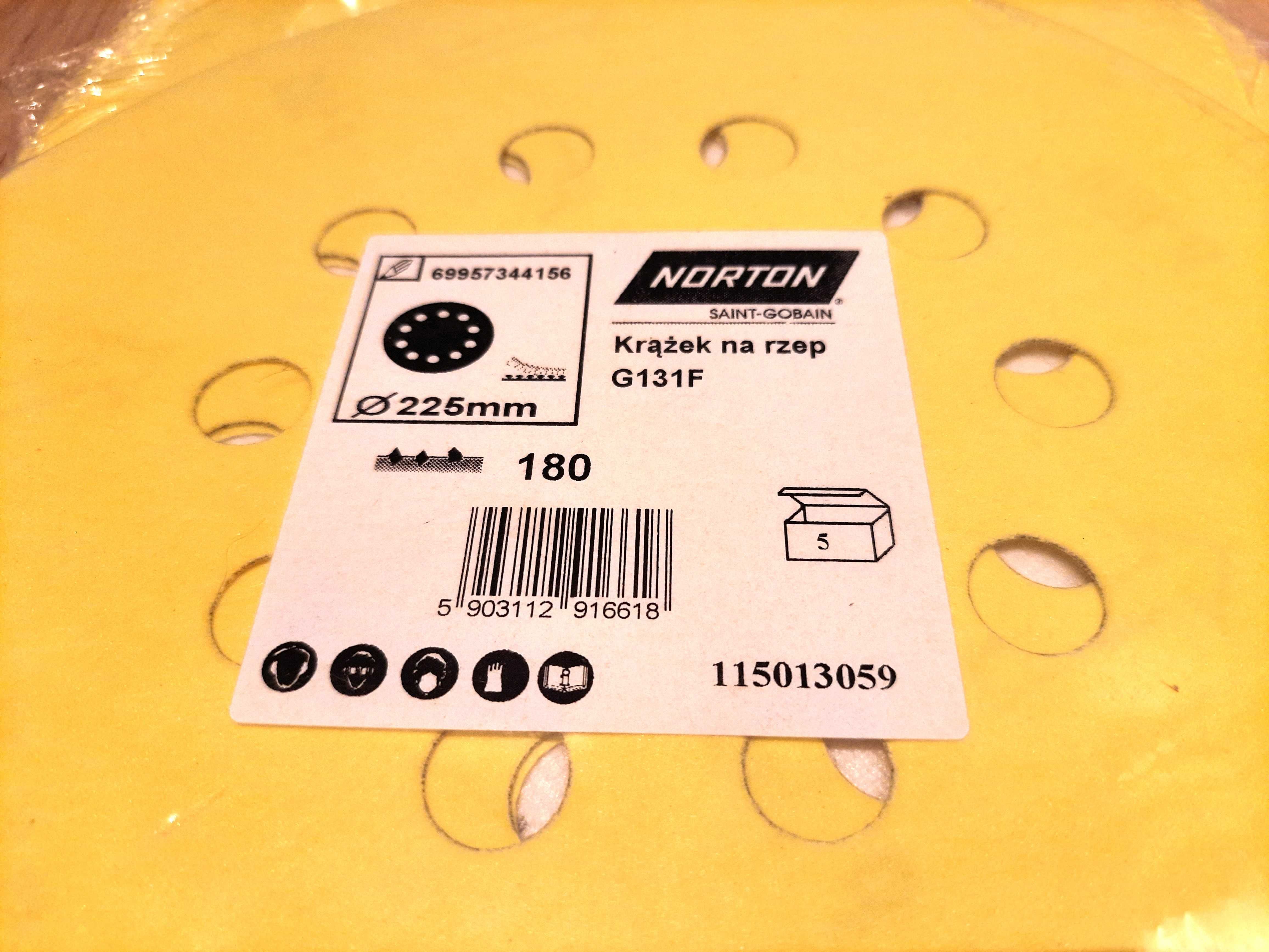Zestaw 4 kompletów -krążek ścierny 225 mm 10 otworów P180, 5 szt.-nowe
