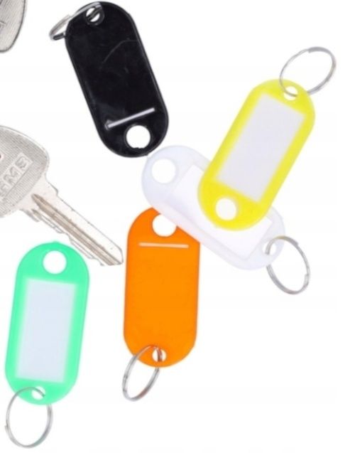 BRELOKI DO KLUCZY zestaw 5 sztuk identyfikatorów kolorowe zawieszki br
