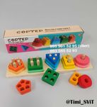 Деревянный сортер логическая доска развивающая игра геометрика WToys