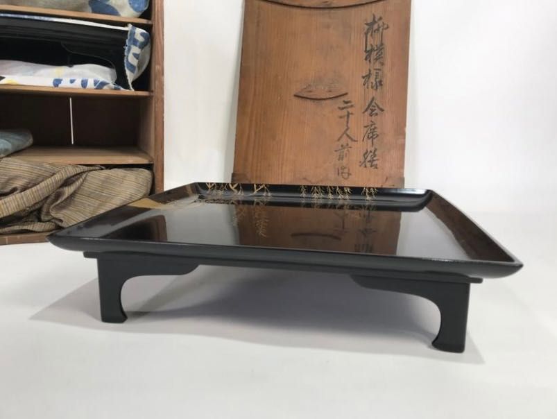 Conjunto mesas vintage Japonesas madeira lacada Oriental Japão