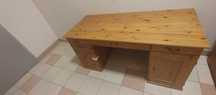 Biurko IKEA HEMNES-drewno-biurko-regał-Hemnes-witryna