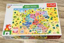 Puzzle edykacyjne mapa Polski 54 el. 4+