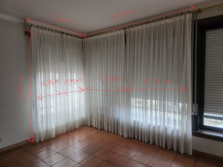 4 Cortinados off-white/branco sujo