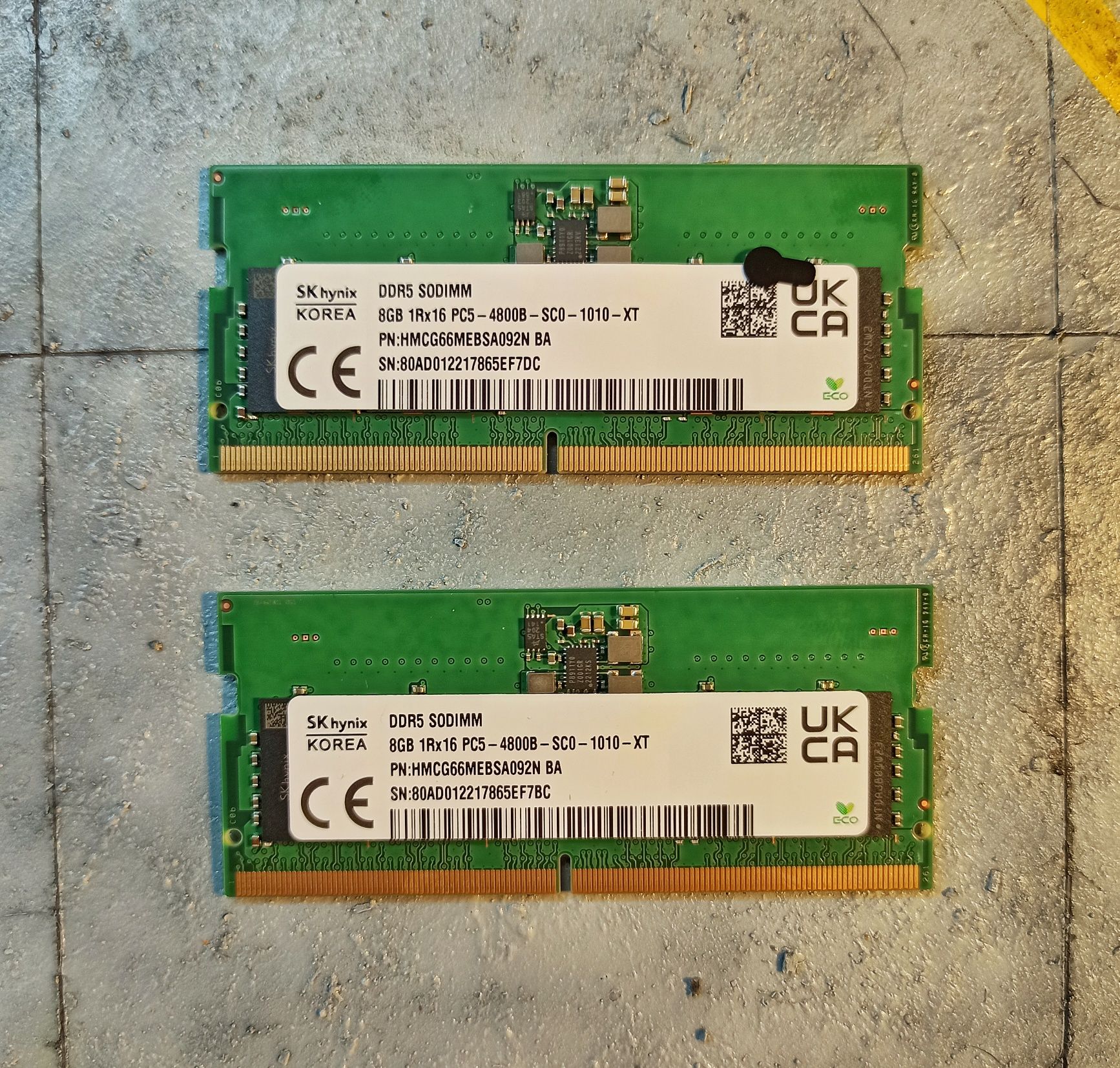16 GB RAM DDR5 SODIMM (do laptopa, 2 X 8Gb), 4800 MHz, SK Hynix Korea