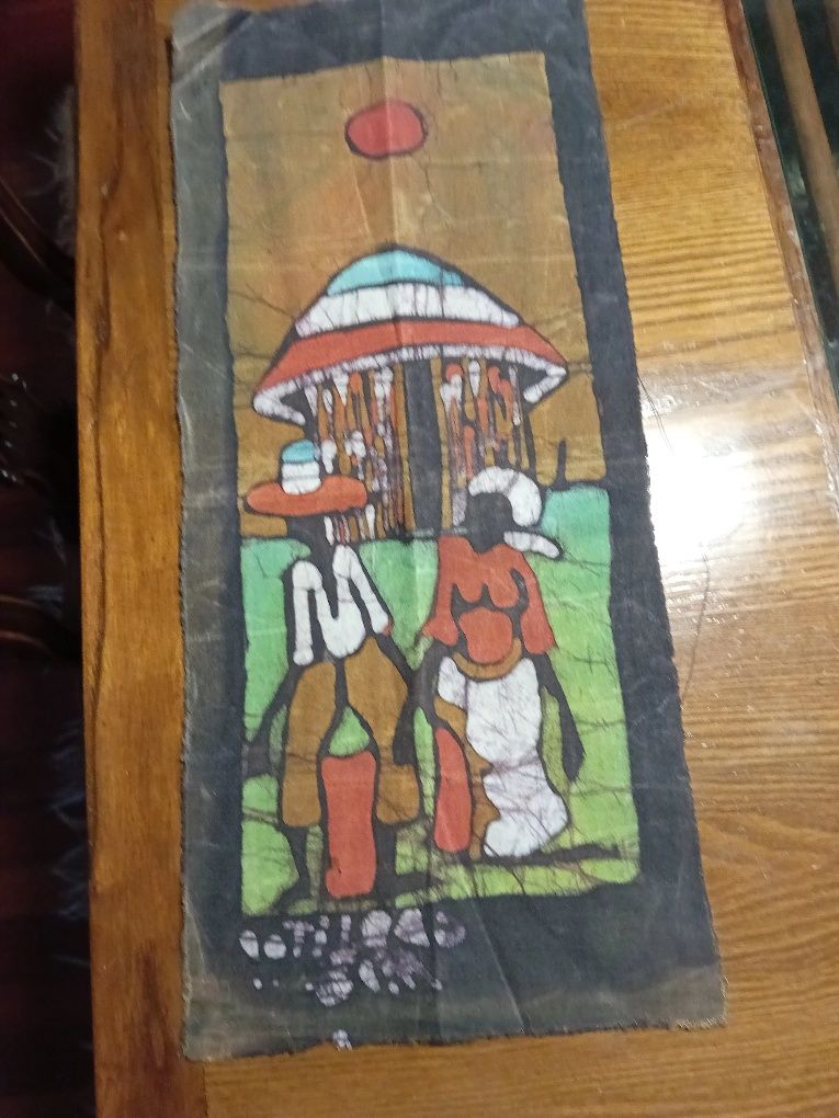 Batik comprado em Mocambique com motivos Africanos.