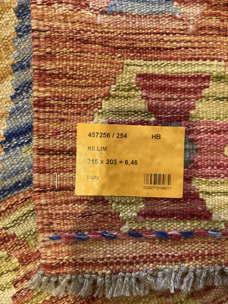 Tapete Persa Kilim 315x205 100% feito à mão em lã natural (novo)