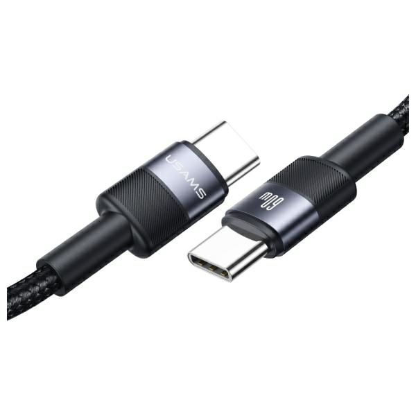 USAMS Kabel USB-C na USB-C 60W 1.2m      Aluminum Alloy Data Cable SY