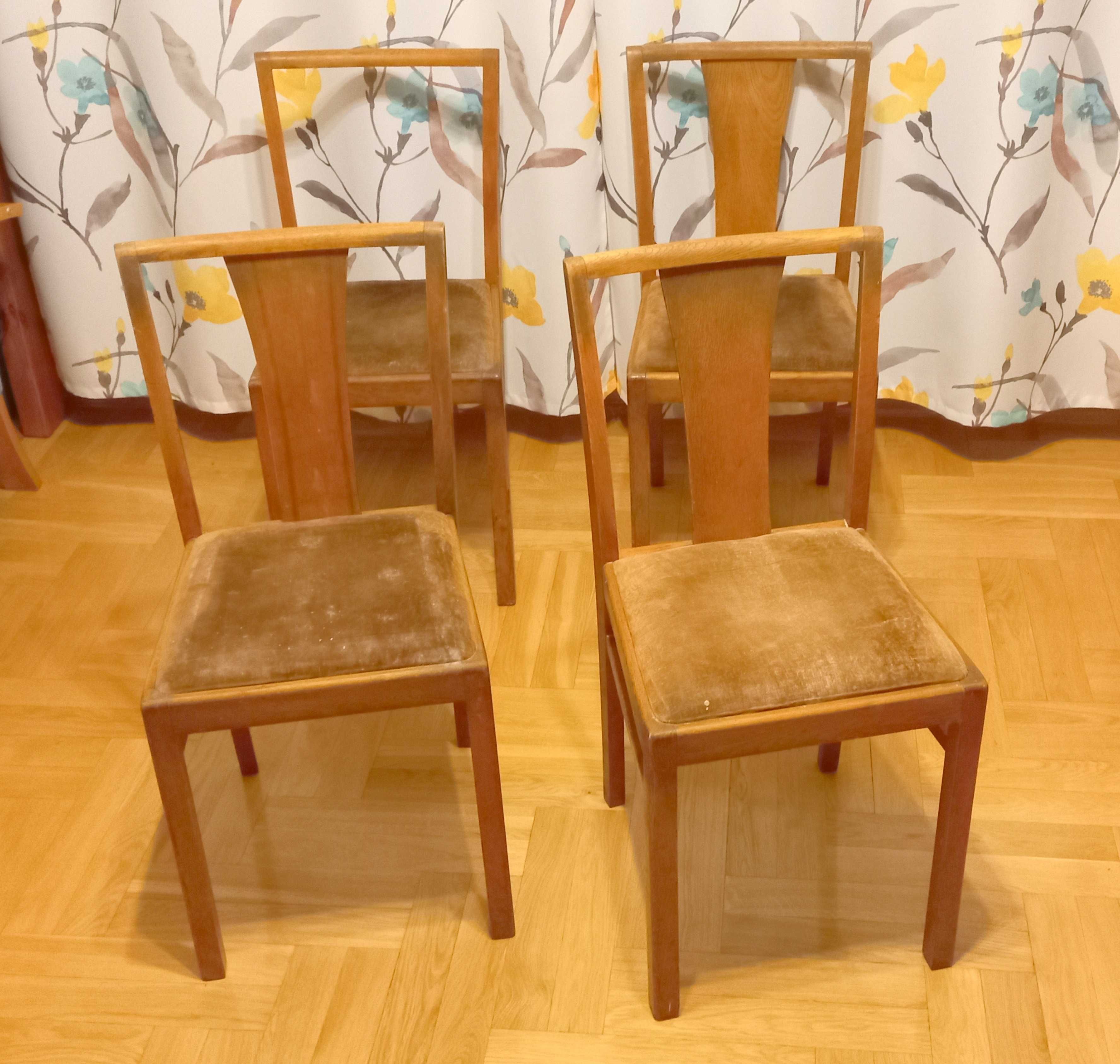 4 Krzesła - polski Design, PRL '60 Vintage  do renowacji odnowienia.