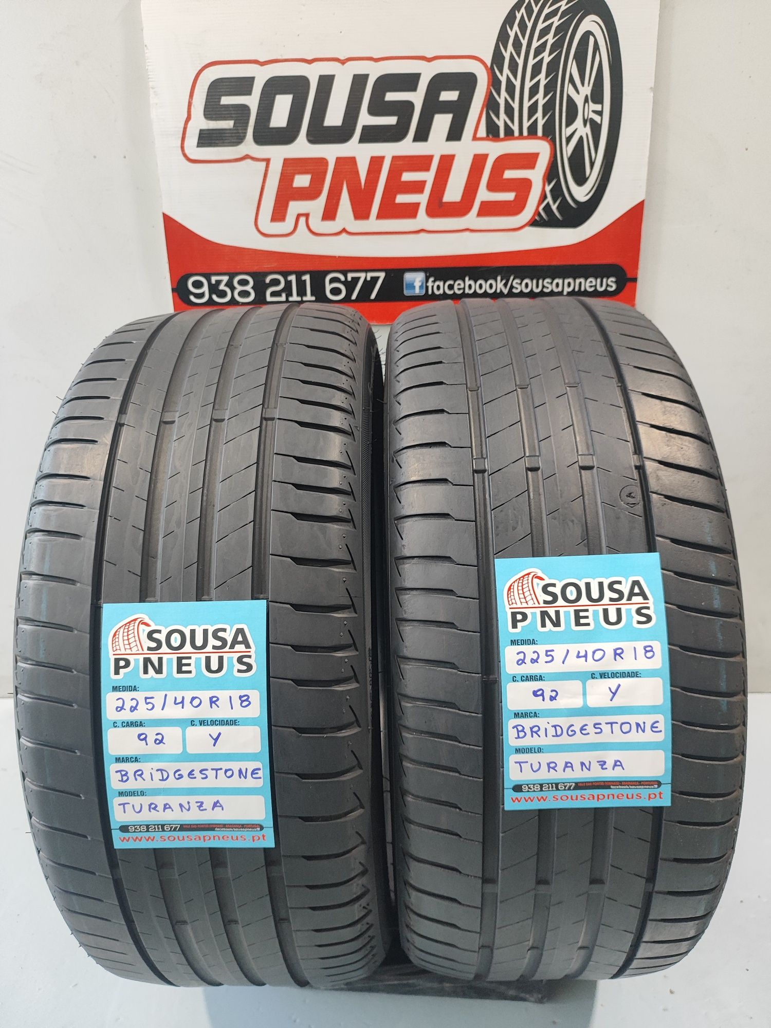 2 pneus semi novos 225-40R18 Bridgestone - Oferta dos portes