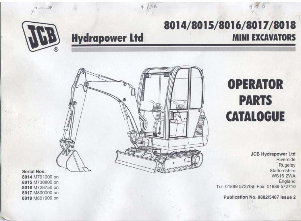 Katalog części JCB 8014, 8015, 8016, 8017, 8018,