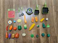 Zestaw warzyw i garnków dla dzieci, pierwsza nauka, łączenie elementów