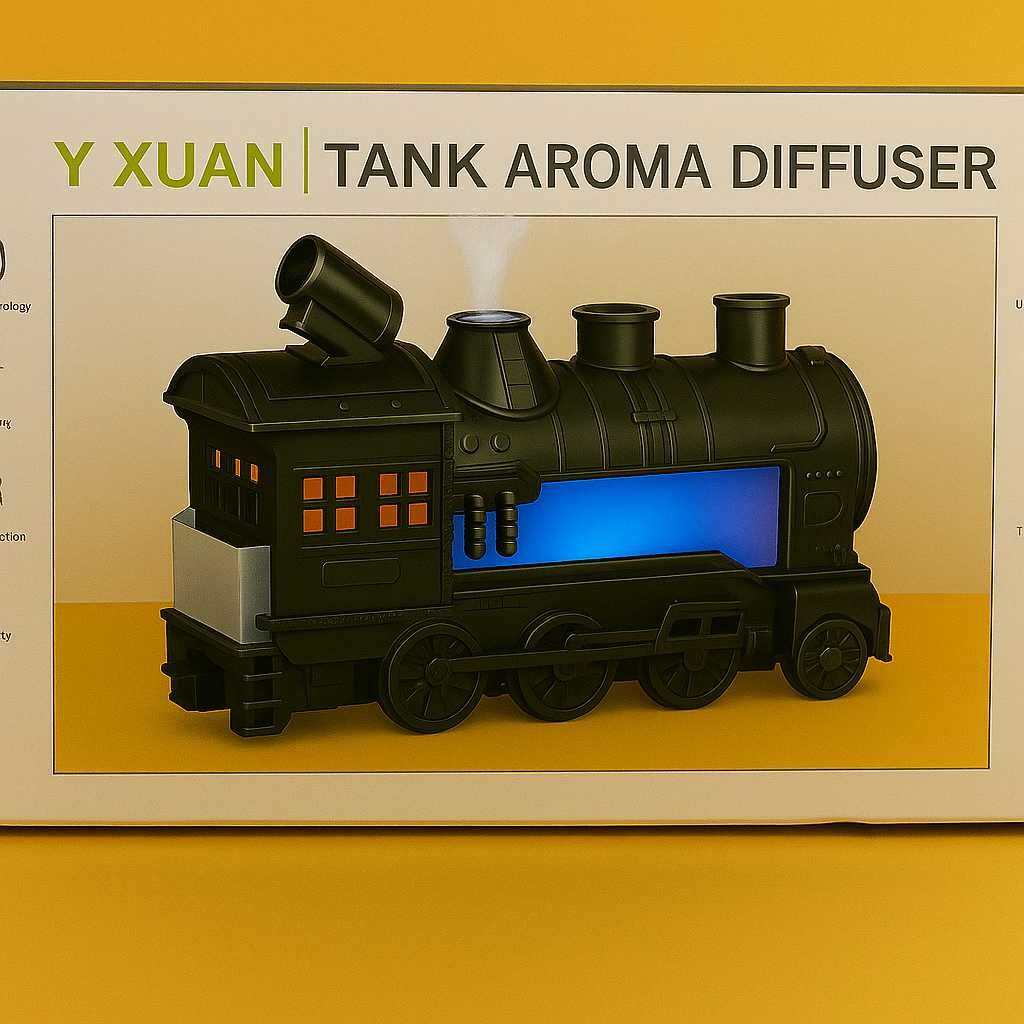 Difusor de Aromas em Forma de Comboio a Vapor – 300 ml Luz LED