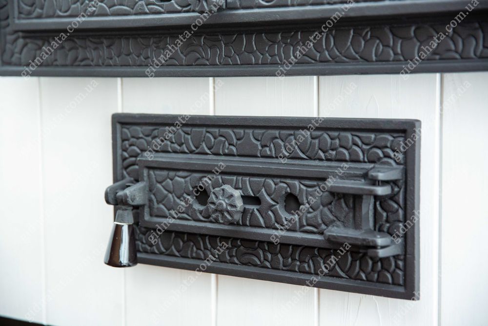 Дверки чавунні для каміна з склом 70x50см + піддувальні  "Magnus"