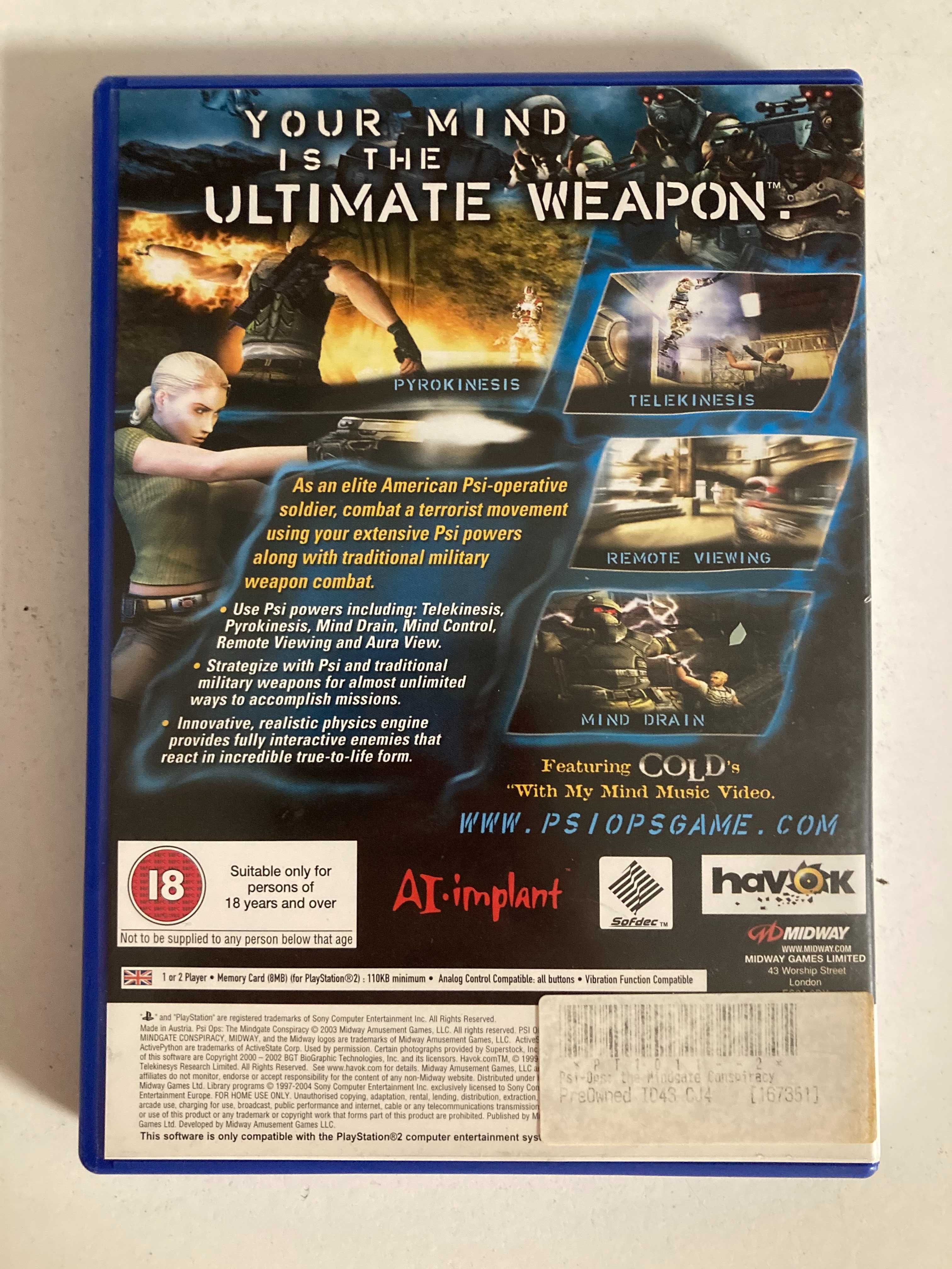 PS2 - Psi-Ops: The Mindgate Conspiracy