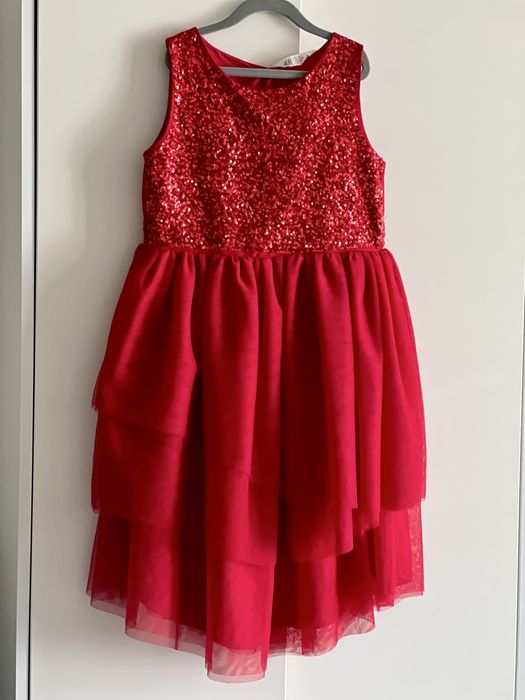 Sukienka cekinowa tiulowa H&M, r.10 lat