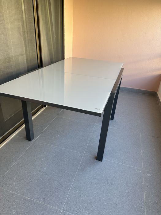 Mesa de alumínio NATERIAL LYRA ANTRACITE 90/160X90CM