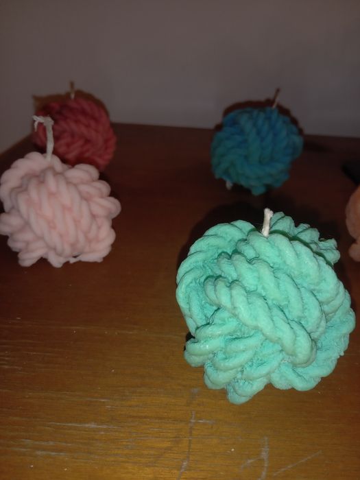 Świeczka ozdobna świeca kordonek handmade