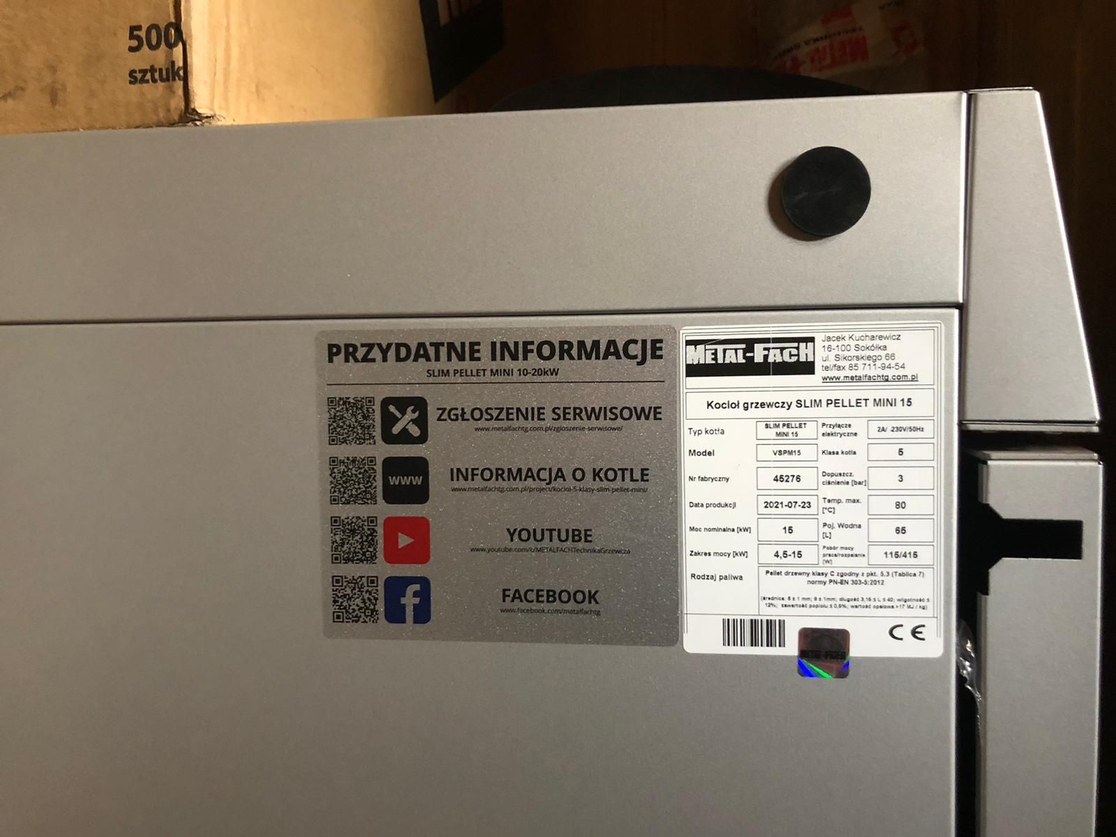 Piec grzewczy na pellet 15kw