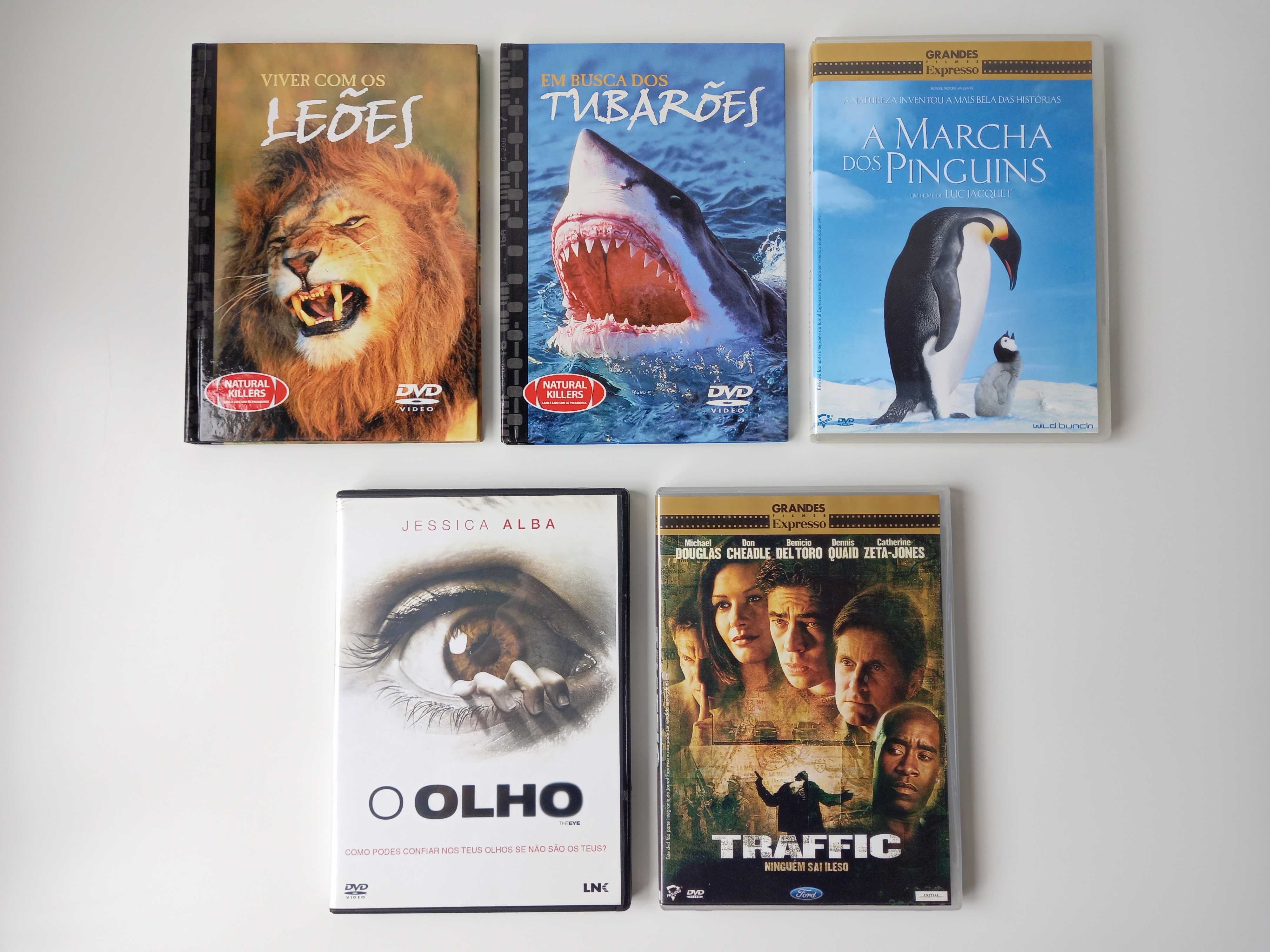 Lote de 5 DVDs como novos, Filmes e Documentários