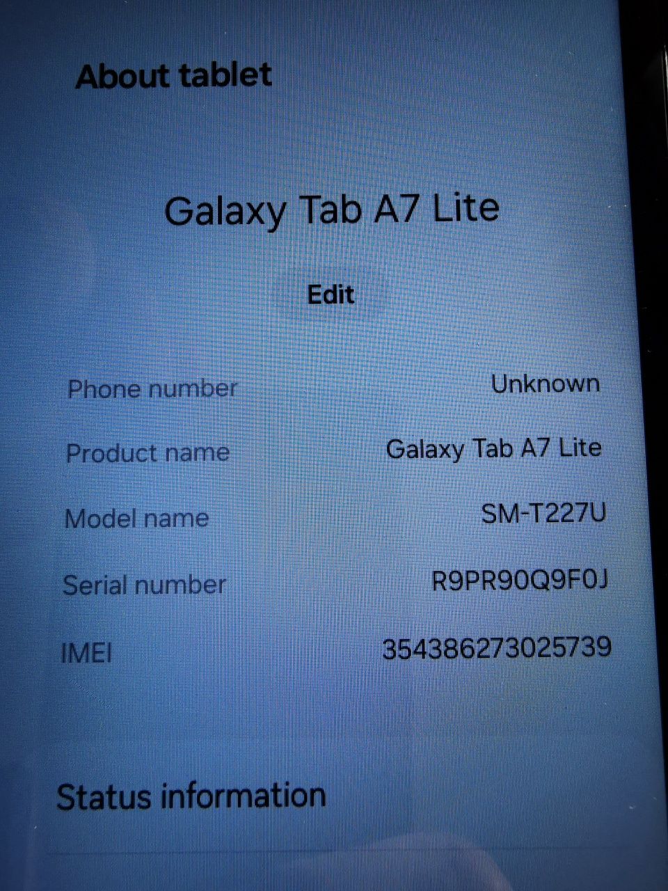 Galaxy tab a7 lite 8.7 sm-t227u